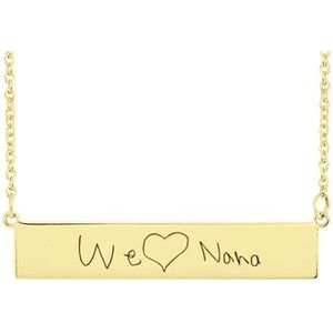 18K Yellow Vermeil Engravable Bar 17.5" Necklace - BN & CO JEWELRY