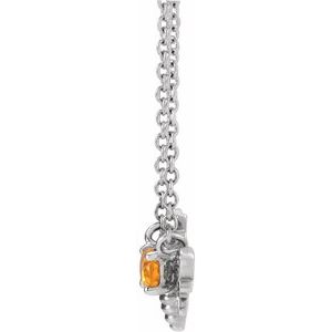 Sterling Silver Natural Orange Garnet Bee 16" Necklace - BN & CO JEWELRY