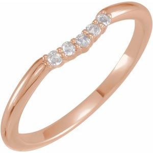 14K Rose .07 CTW Rose-Cut Natural Diamond Matching Band - BN & CO JEWELRY