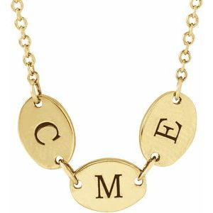 14K Yellow 3-Disc Engravable Family Disc 18" Necklace - BN & CO JEWELRY