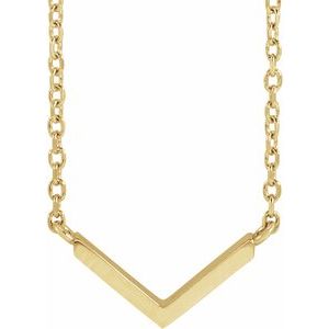 14K Yellow V 16" Necklace - BN & CO JEWELRY