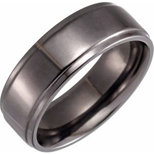 Tantalum 8 mm Flat Step-Edge Comfort-Fit Band Size 8 - BN & CO JEWELRY