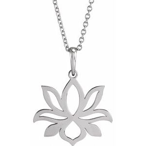 Sterling Silver Petite Lotus 16-18" Necklace - BN & CO JEWELRY