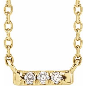 14K Yellow .03 CTW Diamond French-Set Bar 18" Necklace - BN & CO JEWELRY