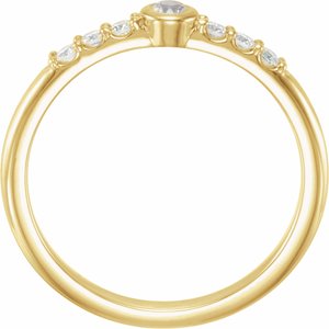 14K Yellow Natural Moonstone & 1/6 CTW Natural Diamond Stackable Ring - BN & CO JEWELRY
