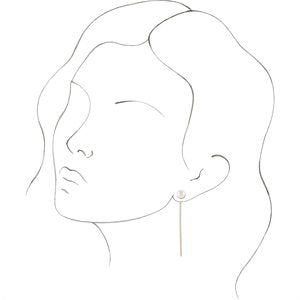 14K Rose Cultured White Freshwater Pearl Threader Earrings - BN & CO JEWELRY