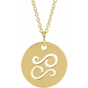 14K Yellow Cancer Zodiac Disc 16-18" Necklace - BN & CO JEWELRY