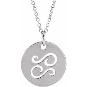 14K White Cancer Zodiac Disc 16-18" Necklace - BN & CO JEWELRY