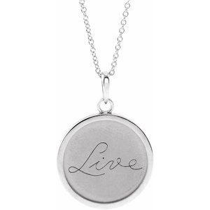 Sterling Silver Live Engraved Disc 16-18" Necklace - BN & CO JEWELRY