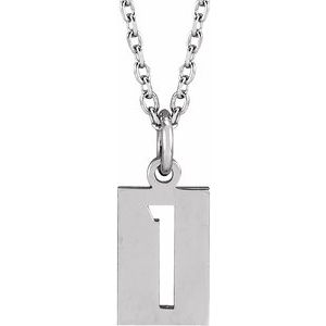 Sterling Silver Pierced Numeral 1 Dog Tag 16-18" Necklace - BN & CO JEWELRY