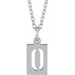 Sterling Silver Pierced Numeral 0 Dog Tag 16-18" Necklace - BN & CO JEWELRY