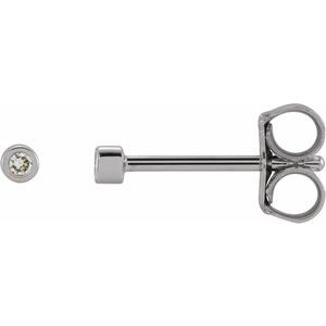 14K White .02 CTW Natural Diamond Micro Bezel-Set Earrings - BN & CO JEWELRY