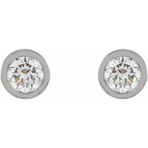14K White 1/10 CTW Natural Diamond Micro Bezel-Set Earrings - BN & CO JEWELRY