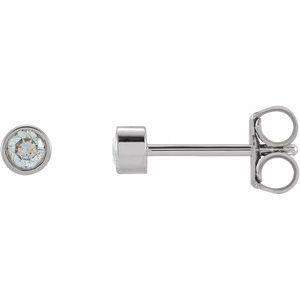 14K White 1/8 CTW Natural Diamond Micro Bezel-Set Earrings - BN & CO JEWELRY