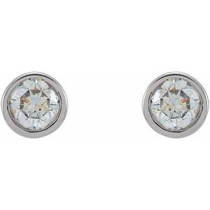 Platinum 1/8 CTW Natural Diamond Micro Bezel-Set Earrings - BN & CO JEWELRY