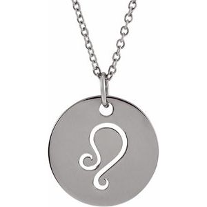 Sterling Silver Leo Zodiac Disc 16-18" Necklace - BN & CO JEWELRY