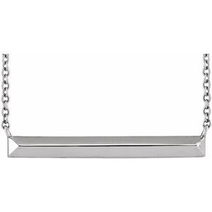 Sterling Silver Geometric Bar 18" Necklace - BN & CO JEWELRY
