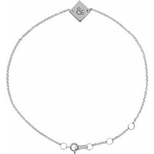 Sterling Silver Engravable Geometric 6 1/2-7 1/2" Bracelet - BN & CO JEWELRY