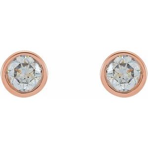 14K Rose 1/8 CTW Natural Diamond Micro Bezel-Set Earrings - BN & CO JEWELRY