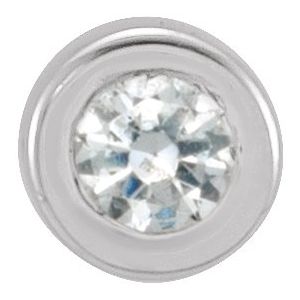 14K White .01 CT Natural Diamond Micro Bezel Single Stud Earring - BN & CO JEWELRY