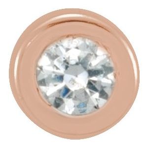14K Rose .01 CT Natural Diamond Micro Bezel Single Stud Earring - BN & CO JEWELRY