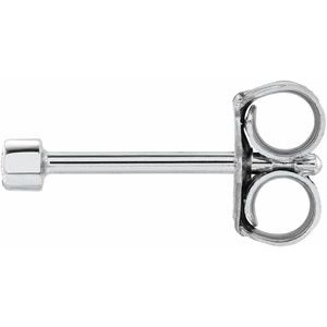 14K White .02 CT Natural Diamond Micro Bezel Single Stud Earring - BN & CO JEWELRY