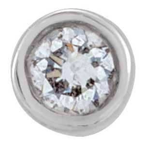 14K White .02 CT Natural Diamond Micro Bezel Single Stud Earring - BN & CO JEWELRY