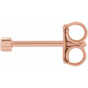 14K Rose .02 CT Natural Diamond Micro Bezel Single Stud Earring - BN & CO JEWELRY