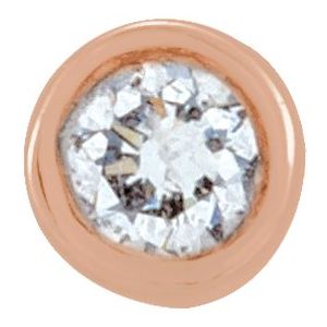 14K Rose .02 CT Natural Diamond Micro Bezel Single Stud Earring - BN & CO JEWELRY