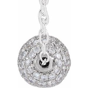 14K White 6 mm 3/8 CTW Natural Diamond Ball 16-18" Necklace - BN & CO JEWELRY