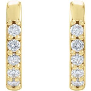 14K Yellow .08 CTW Natural Diamond 10 mm Huggie Earrings - BN & CO JEWELRY