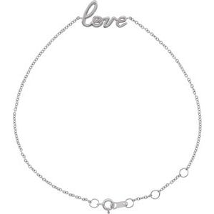 Sterling Silver Love 6 1/2-7 1/2" Bracelet - BN & CO JEWELRY