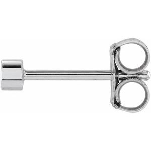 14K White .025 CT Natural Diamond Micro Bezel Single Stud Earring - BN & CO JEWELRY