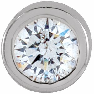 14K White .025 CT Natural Diamond Micro Bezel Single Stud Earring - BN & CO JEWELRY