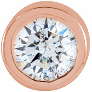 14K Rose .025 CT Natural Diamond Micro Bezel Single Stud Earring - BN & CO JEWELRY