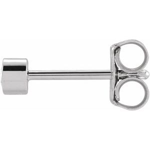 14K White .05 CT Natural Diamond Micro Bezel Single Stud Earring - BN & CO JEWELRY