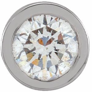 14K White .05 CT Natural Diamond Micro Bezel Single Stud Earring - BN & CO JEWELRY
