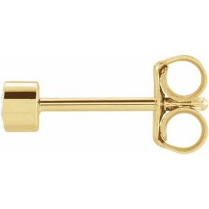 14K Yellow .05 CT Natural Diamond Micro Bezel Single Stud Earring - BN & CO JEWELRY