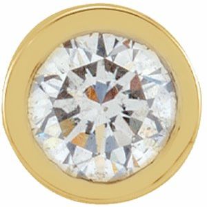 14K Yellow .05 CT Natural Diamond Micro Bezel Single Stud Earring - BN & CO JEWELRY