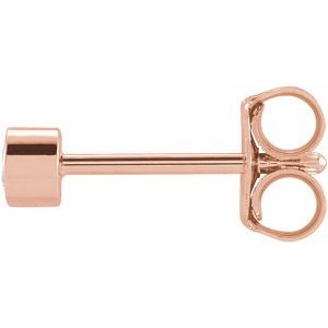 14K Rose .05 CT Natural Diamond Micro Bezel Single Stud Earring - BN & CO JEWELRY