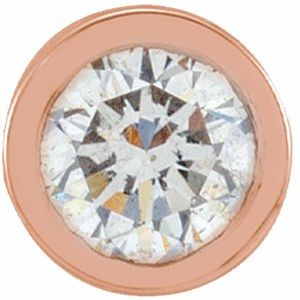 14K Rose .05 CT Natural Diamond Micro Bezel Single Stud Earring - BN & CO JEWELRY