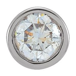 14K White .06 CT Natural Diamond Micro Bezel Single Stud Earring - BN & CO JEWELRY