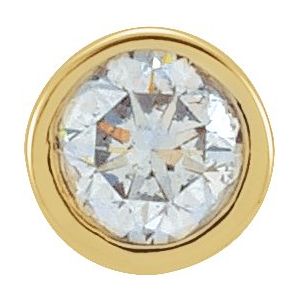 14K Yellow .06 CT Natural Diamond Micro Bezel Single Stud Earring - BN & CO JEWELRY