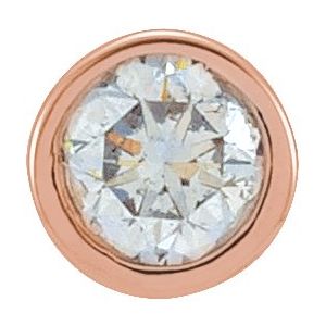 14K Rose .06 CT Natural Diamond Micro Bezel Single Stud Earring - BN & CO JEWELRY
