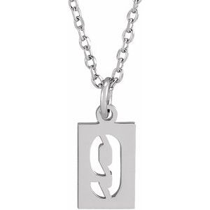 Sterling Silver Pierced Numeral 9 Dog Tag 16-18" Necklace - BN & CO JEWELRY
