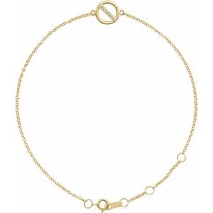 14K Yellow .03 CTW Natural Diamond Circle 6 1/2-7 1/2" Bracelet - BN & CO JEWELRY