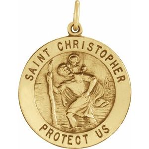 14K Yellow 25 mm St. Christopher Medal - BN & CO JEWELRY