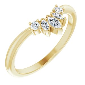 14K Yellow 1/5 CTW Natural Diamond Accented Contour Band - BN & CO JEWELRY