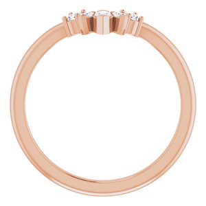 14K Rose 1/5 CTW Natural Diamond Accented Contour Band - BN & CO JEWELRY