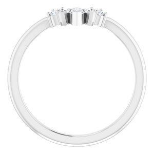 14K White 1/5 CTW Natural Diamond Accented Contour Band - BN & CO JEWELRY